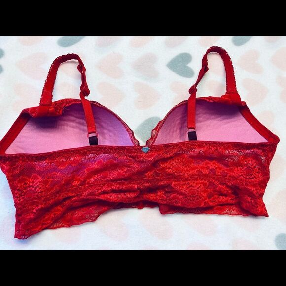 Victoria’s Secret Pink Bra Size Medium (A-C) Red - Picture 4 of 8